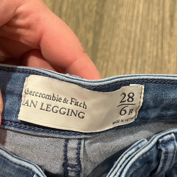 Abercrombie & Fitch Legging Jeans Pockets Stretch Denim Medium Wash Size 28/6 - Picture 9 of 9